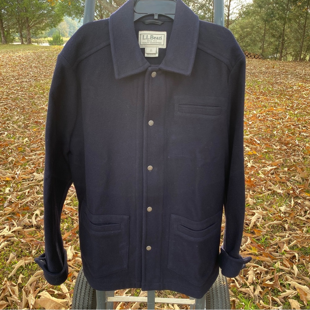 L.L. Bean Navy Wool Coat